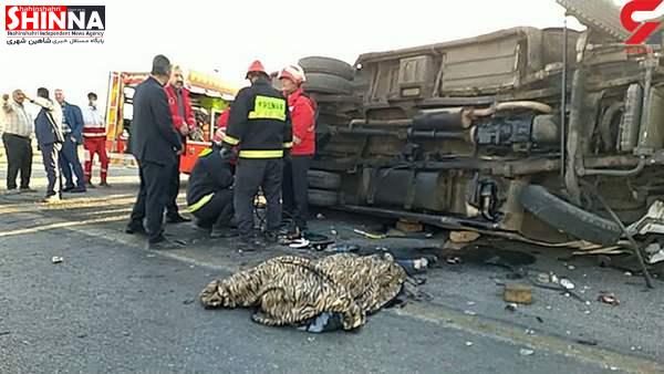 تصادف مرگبار مینی بوس دانشجویان شاهین شهری دانشگاه آزاد خمینی شهر